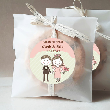 Sevimli Gelin ile Damat Temalı Sticker