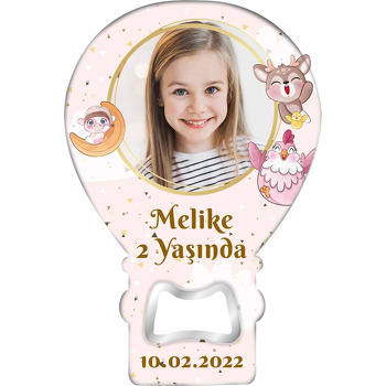 Sevimli Geyik İnek ve Tavuk Temalı Balon Ahşap Magnet 