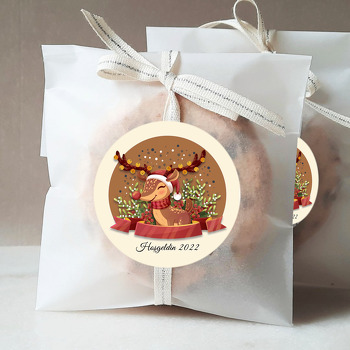 Sevimli Geyik Rudolf Temalı Sticker