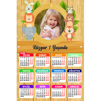 Sevimli Hayvanlar Temalı Takvim Magnet