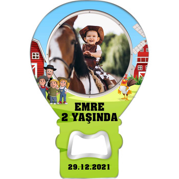 Sevimli Horoz Temalı Resimli Balon Magnet Açacak