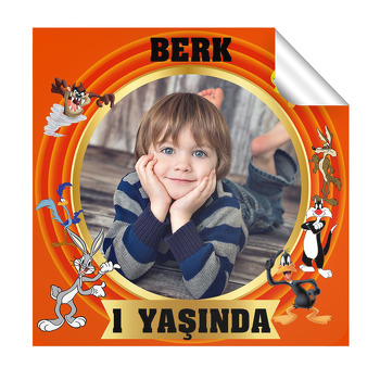 Sevimli Kahramanlar Ekip Temalı Kare Parti Etiket