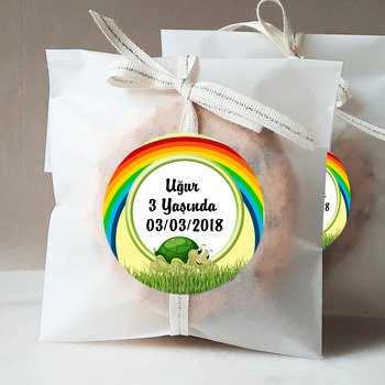 Sevimli Kaplumbağa Temalı Sticker