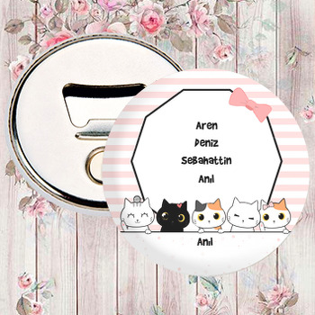 Sevimli Kediler Temalı Magnet Açacak