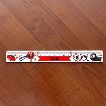 Sevimli Kırmızı Canavarlar Temalı Hediyelik Cetvel