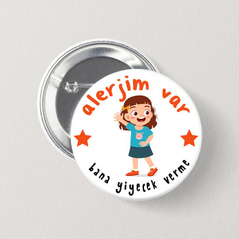 Sevimli Kız ile Alerjim Var Temalı İğneli Buton Rozet