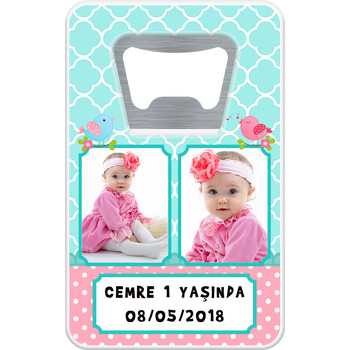 Sevimli Kuşlar Temalı Dikdörtgen Magnet Açacak
