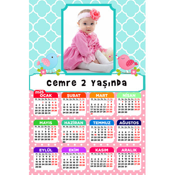 Sevimli Kuşlar Temalı Takvim Magnet