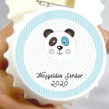 Sevimli Mavi Panda  Temalı Kapak Şeklinde Magnet Açacak