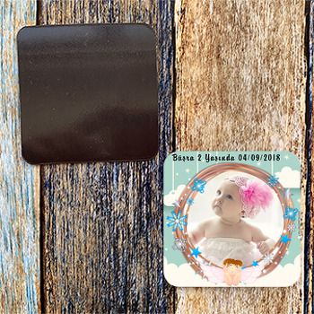 Sevimli Melek Temalı Kare Magnet