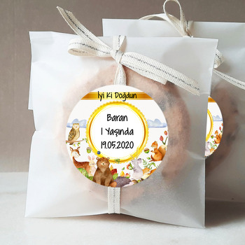 Sevimli Orman Temalı Doğum Günü Sticker