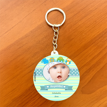 Sevimli Oyuncaklar Temalı Hoşgeldin Bebek Daire Plastik Anahtarlık
