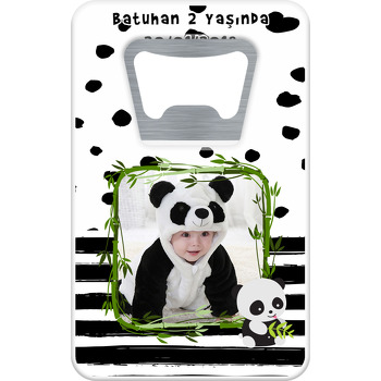 Sevimli Panda Temalı Dikdörtgen Magnet Açacak