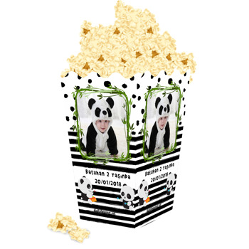 Sevimli Panda Temalı Popcorn Kutusu