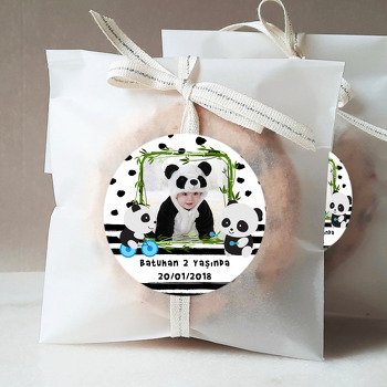 Sevimli Panda Temalı Resimli Sticker