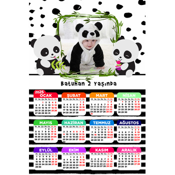 Sevimli Panda Temalı Takvim Magnet