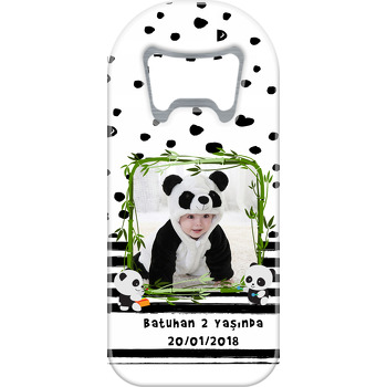 Sevimli Panda Temalı Uzun Oval Magnet Açacak