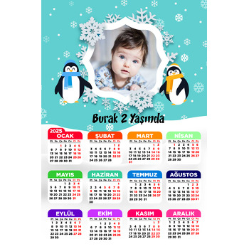 Sevimli Penguen Temalı Takvim Magnet