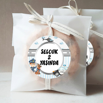 Sevimli Polis ile Köpeği Temalı Sticker