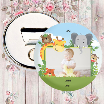 Sevimli Safari Temalı Fotoğraflı Magnet Açacak