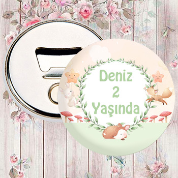 Sevimli Soft Hayvanlar ile Yaprak Çerçeve Temalı Magnet Açacak