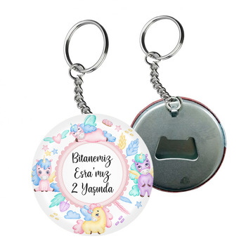 Sevimli Soft Unicorn Temalı Arkası Açacak Anahtarlık