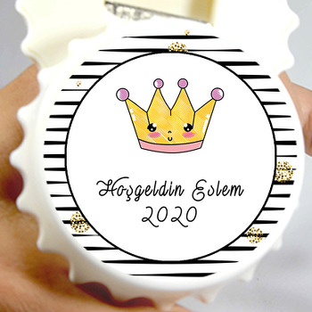 Sevimli Taç Temalı Kapak Şeklinde Magnet Açacak