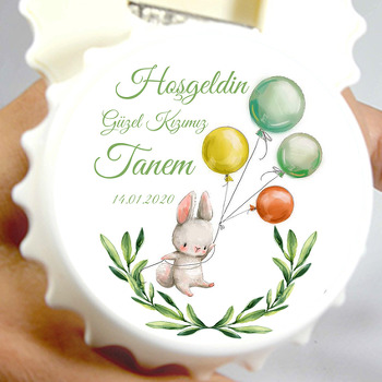 Sevimli Tavşan Balonlu Temalı Magnet Açacak