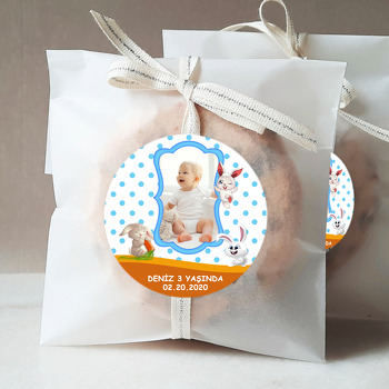 Sevimli Tavşanlar Temalı Resimli Sticker