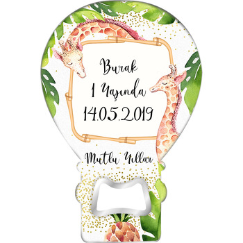 Sevimli Zürafalar Temalı Balon Magnet Açacak