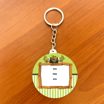 Shrek Temalı Daire Plastik Anahtarlık