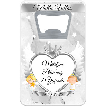 Silver Angel Temalı Dikdörtgen Magnet Açacak