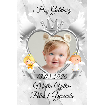 Silver Angel Temalı Doğum Günü Afiş