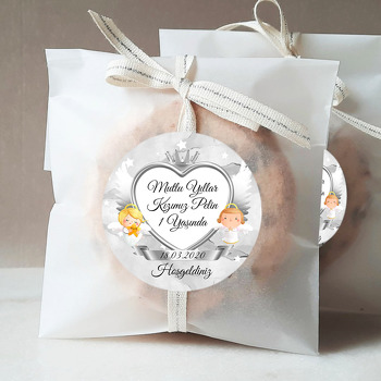 Silver Angel Temalı Doğum Günü Sticker