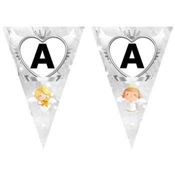 Silver Angel Temalı Parti Banner Flama