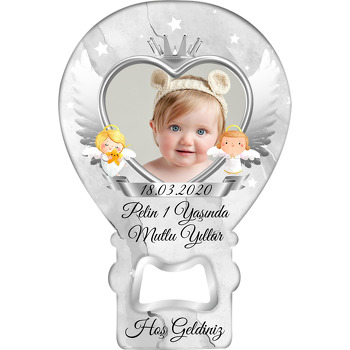 Silver Angel Temalı Resimli Balon Magnet Açacak