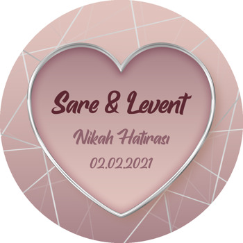 Silver Kalpli Çerçeve ile Geometrik Çizgi Temalı Akrilik Daire Magnet