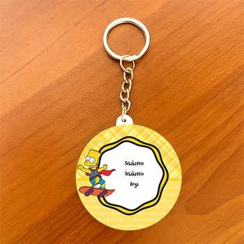 Simpsonlar  Temalı Daire Plastik Anahtarlık