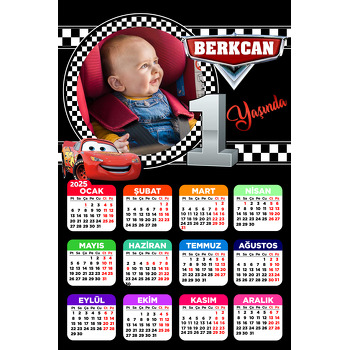 Şimşek Mcqueen 1 Yaş Temalı Takvim Magnet