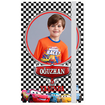 Şimşek Mcqueen Çerçeveli Temalı Doğum Günü Kişiye Anı Özel Defter