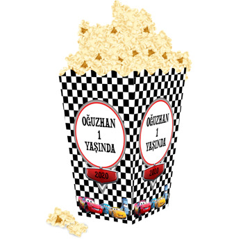 Şimşek Mcqueen Çerçeveli Temalı Popcorn Kutusu