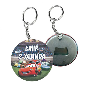 Şimşek Mcqueen Stadyum Temalı Arkası Açacak Anahtarlık