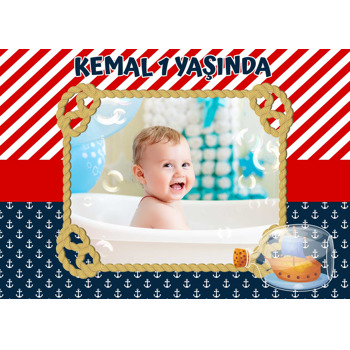 Şişede Gemi ile Denizci Temalı Doğum Günü Amerikan Servis