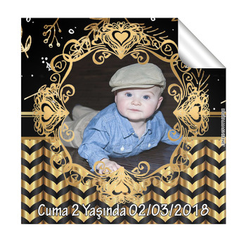 Siyah & Gold Temalı Kare Etiket