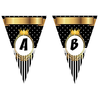 Siyah Beyaz Gold Temalı Parti Banner