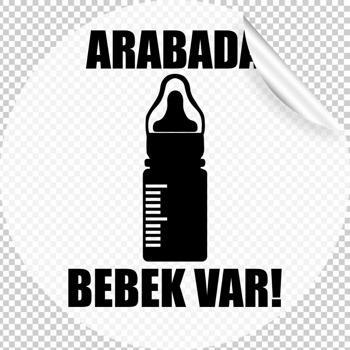 Siyah Biberon Temalı Araç Sticker