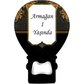 Siyah Damask Temalı Balon Magnet Açacak