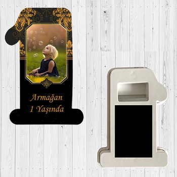 Siyah Damask Temalı Doğum Günü Magnet Açacak