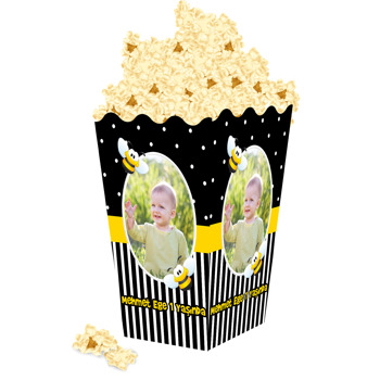 Siyah Dore ve Arı Temalı Popcorn Kutusu
