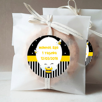 Siyah Dore ve Arı Temalı Sticker